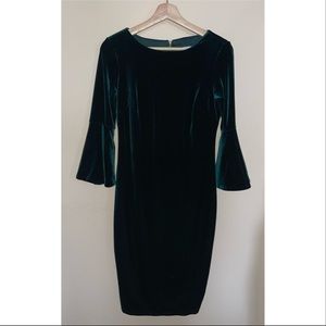 Calvin Klein Green Velvet Dress